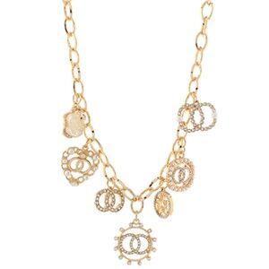 Interlock & Multi Charm Necklace Set